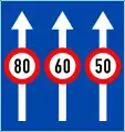 127b: Speed limits per lane