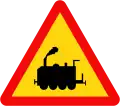 211a: Railroad crossing ahead that does not have any automatic gates or other barriers