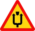 246a: Traffic obstruction ahead - may pass on either side