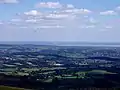 View over the Bristol Channel with the Severn motorway bridges in the distance