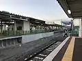 A view of platform 0 used by the Shimabara Railway. Note construction work for the new station building in the background.