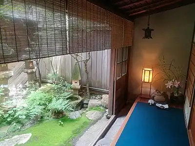 A tsubo-niwa is meant to be seen from indoors. Note sliding glass doors.