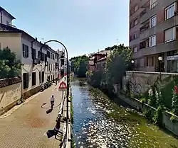 View of the Naviglio della Martesana from Viale Monza towards Greco.