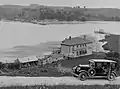 View of Pahi and the Kaipara Harbour coastline circa 1940