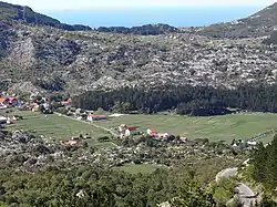 View over Njeguši with the Bay of Kotor in the background, 2012