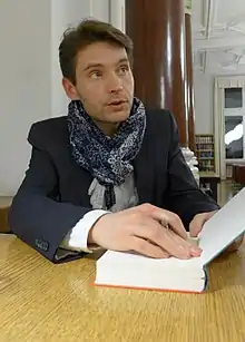 Martinowich signing his book Paranoia, Literaturhaus Zürich, April 8, 2015