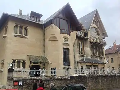 The Villa Majorelle in Nancy for furniture designer Louis Majorelle by architect Henri Sauvage (1901–02)