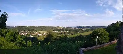 View of Einöd (Saar) as seen from Wörschweiler Abbey