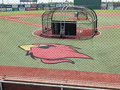 Vincent-Beck Stadium infield and batter's cage