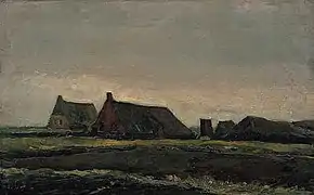 Huts in Zwartschaap, on the way between Hoogeveen and Pesse, painted by Van Gogh in 1883