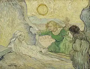 The Raising of Lazarus (after Rembrandt) by Vincent van Gogh 1890 Van Gogh Museum, Amsterdam, Netherlands (F677)