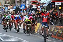 Vincenzo Nibali winning the race
