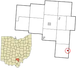 Location in Vinton County and the state of Ohio.
