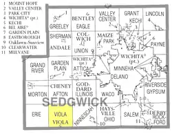 Location of Viola Township in Sedgwick County