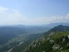 The Upper Vipava Valley seen from the Nanos Plateau