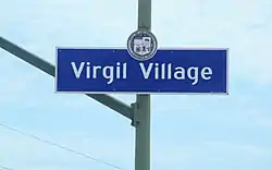 Virgil Village Neighborhood Sign located on Virgil Avenueand Santa Monica Boulevard