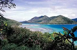 A photograph of beaches and water in the Virgin Islands.