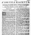 Virginia Gazette  Sept 3–10, 1736