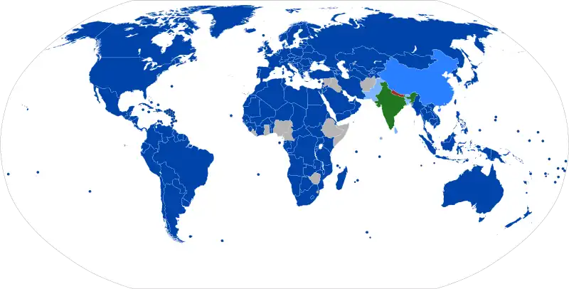Visa policy of Nepal, showing free movement between India and Nepal under the 1950 treaty