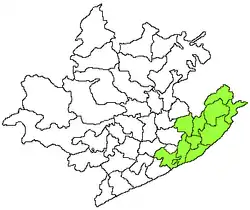 visakhapatnam City district in green