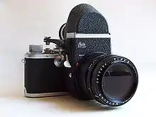 Leica's answer to the SLR: a Leica Visoflex II on Leica IIIf