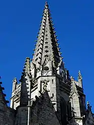 Crockets on the spire of the church of Notre-Dame de Vitré, Brussels (35)