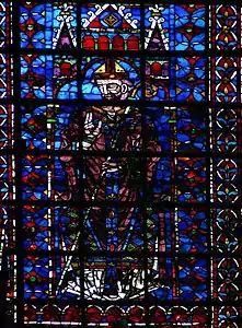 13th-century nave window representing a bishop