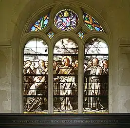 North side window; Christ and Saint Peter