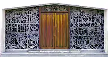 Outside of the stained glass of the Dominiques Chapel (1969), Pont Major, Girona.