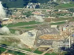 Vnukovo airport under renovation aerial view, Vnukovo District