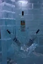 Vodka in an ice sculpture at Icebar Orlando in 2009.