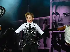Madonna at the MDNA Tour, her third annual highest-grossing tour