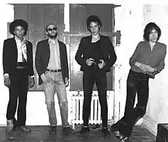 Richard Hell and the Voidoids in 1976. Left to right: Ivan Julian, Robert Quine, Richard Hell and Marc Bell.