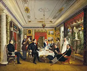 At the Tea Table(The Tarnovsky Family)