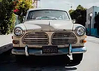 A Volvo Amazon as viewed from the front