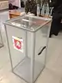 A ballot box at the start of the controversial 2014 Crimean referendum