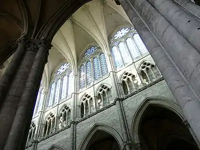 The tree levels and vaults of Amiens Cathedral
