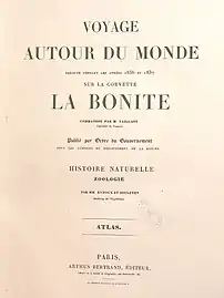 Cover page of account of the voyage of the Bonite