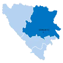 Archdiocese of Vrhbosna (blue)