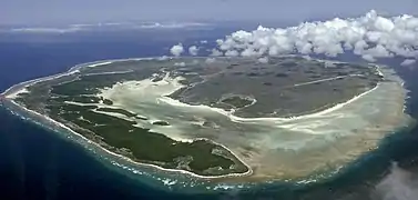 Aerial view of the island