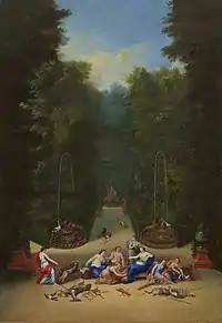 "Vue de l'intérieur du bosquet du Labyrinthe" by Jean Cotelle, ca. 1693