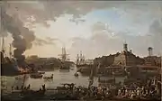 Brest : vue de l'intérieur du port de Brest prise de la cale ouverte (par Jean-François Hue [1751–1823], Paris, Sénat – palais du Luxembourg)