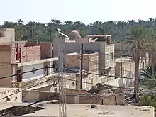 Panorama of Tozeur houses viewed from the roof of the Café Berbère, 2020.