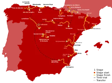 Route of the 2023 Vuelta a España