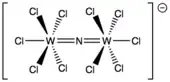 [W2(μ-N)Cl10]−, containing two W(VI) centres bridged by a nitrido ligand.
