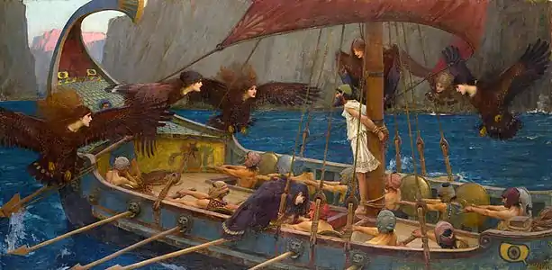 Ulysses and the Sirens, by John William Waterhouse, 1891, oil on canvas, National Gallery of Victoria, Melbourne, Australia