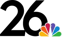 In a Futura-like font without serifs, a large black "26" with the NBC Peacock logo to the right is displayed.