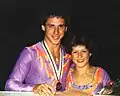 Artistic roller skating pairs gold medalists, Tina Kneisley and Paul Price (USA)