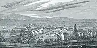 South Western View of Hudson City N.Y. from Academy Hill, or Prospect Hill (1837) by W.H. Bartlett