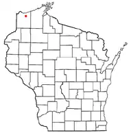 Location of the town of Amniconin Douglas County, Wisconsin